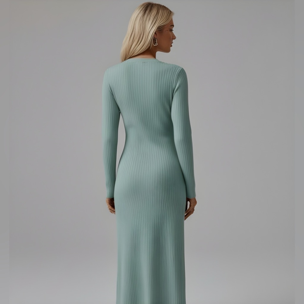 Ribbed Knit Midi Dress - Picture 3 of 6